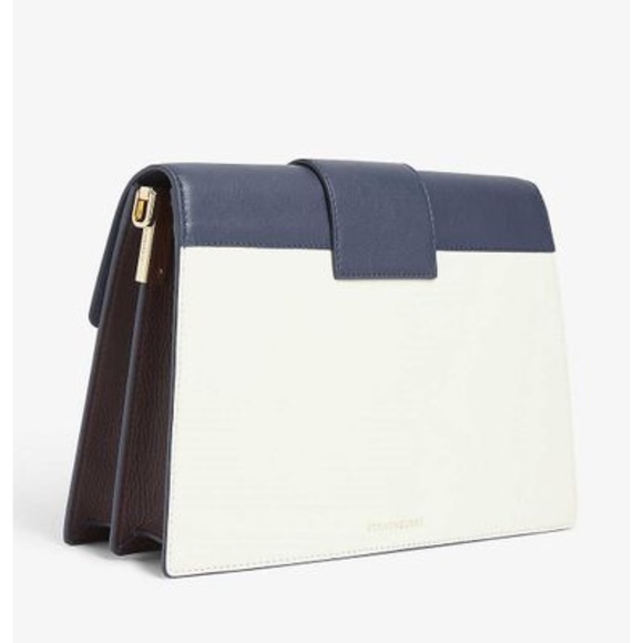 NWT STRATHBERRY crescent shoulder bag navy/ vanilla/ burgundy - Picture 5 of 8